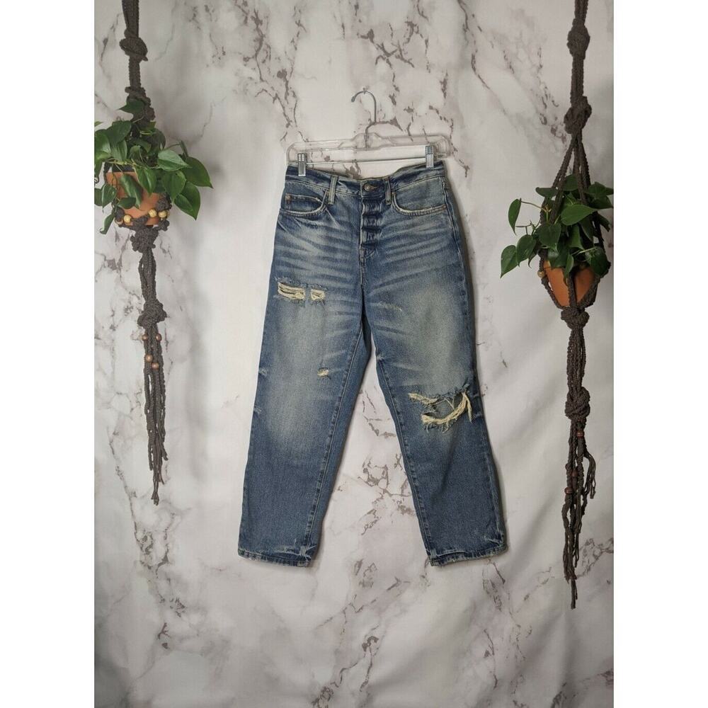 Free People Jeans Womens 25 High Rise Boyfriend Button Fly Light Wash Denim